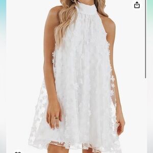 White Halter Dress
